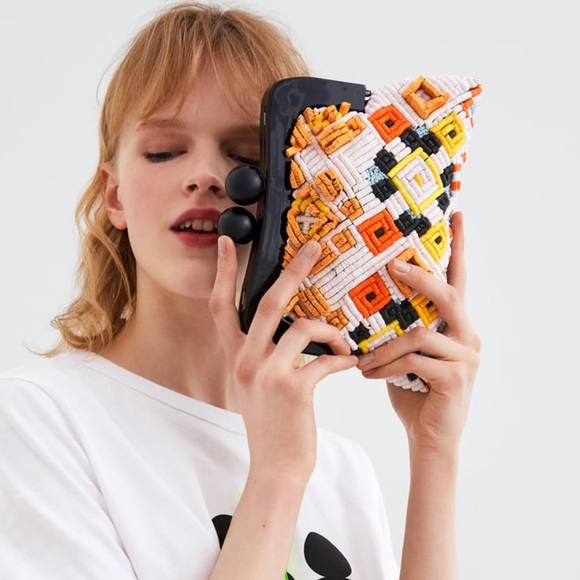 ZARA Beaded Cross Body Bag - Picture 2 of 5